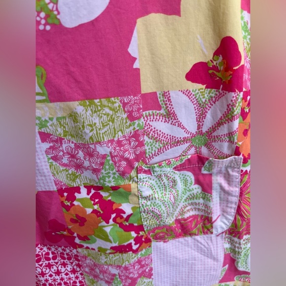 Lilly Pulitzer Girls Shift Dress Pink Colourful Patchwork Tropical Size 6 - Picture 7 of 7